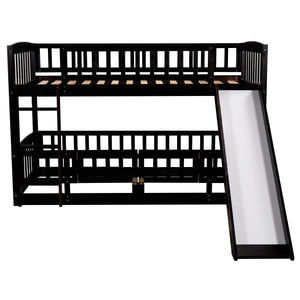 Low Bunk Bed With Slide, Fence And Ladder by Couch.com
