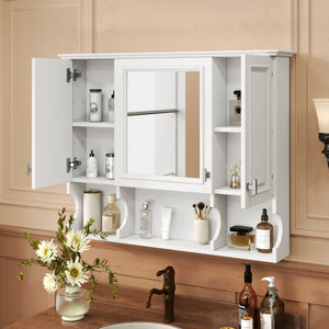 Wall Mounted Bathroom Medicine Wall Cabinet With Mirror & Open Shelves by Couch.com