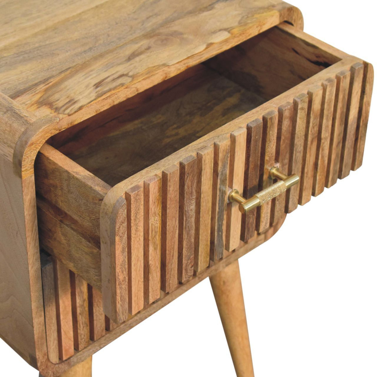T Bar Ridged Nightstand - Oak by Couch.com