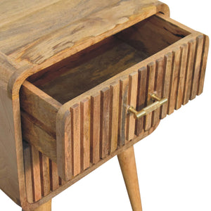 T Bar Ridged Nightstand - Oak by Couch.com