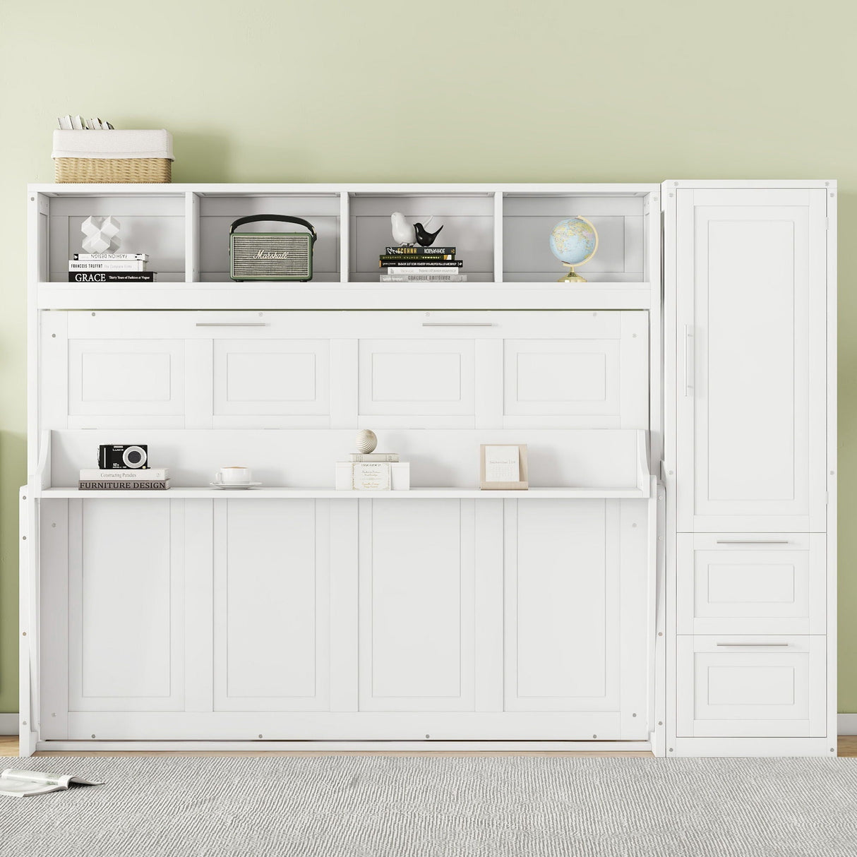 Space Saving Murphy Wall Bed With Closet And Drawers