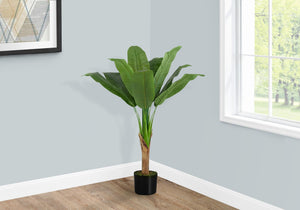 43" Tall, Artificial Plant, Banana Tree, Indoor, Faux, Fake, Floor, Greenery, Potted, Real Touch, Decorative - Green / Black by Couch.com