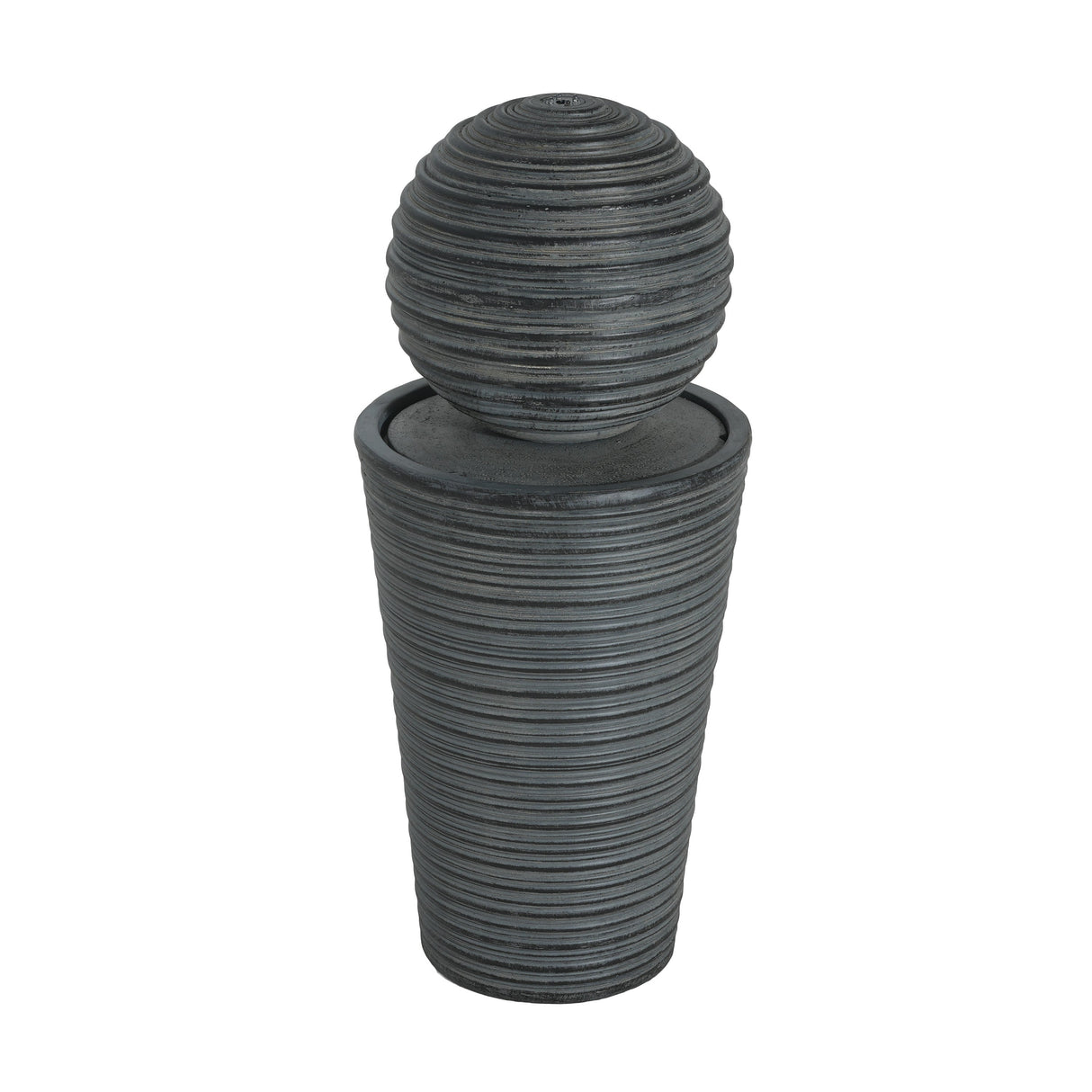 31.5' Tall Striped Concrete Column Fountain with LED Light