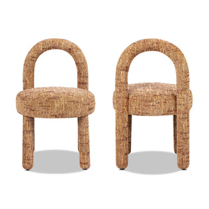 Penny - Round Arched Upholstered Dining Side Chair (Set of 2) - Golden Rust Orange by Couch.com