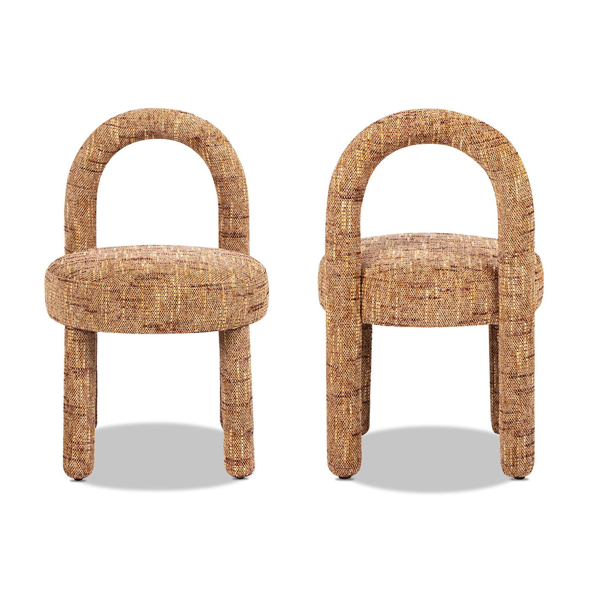 Penny - Round Arched Upholstered Dining Side Chair (Set of 2) - Golden Rust Orange by Couch.com