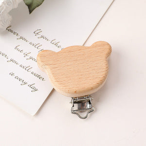 Stainless Steel Beech Animal Pacifier Clip
