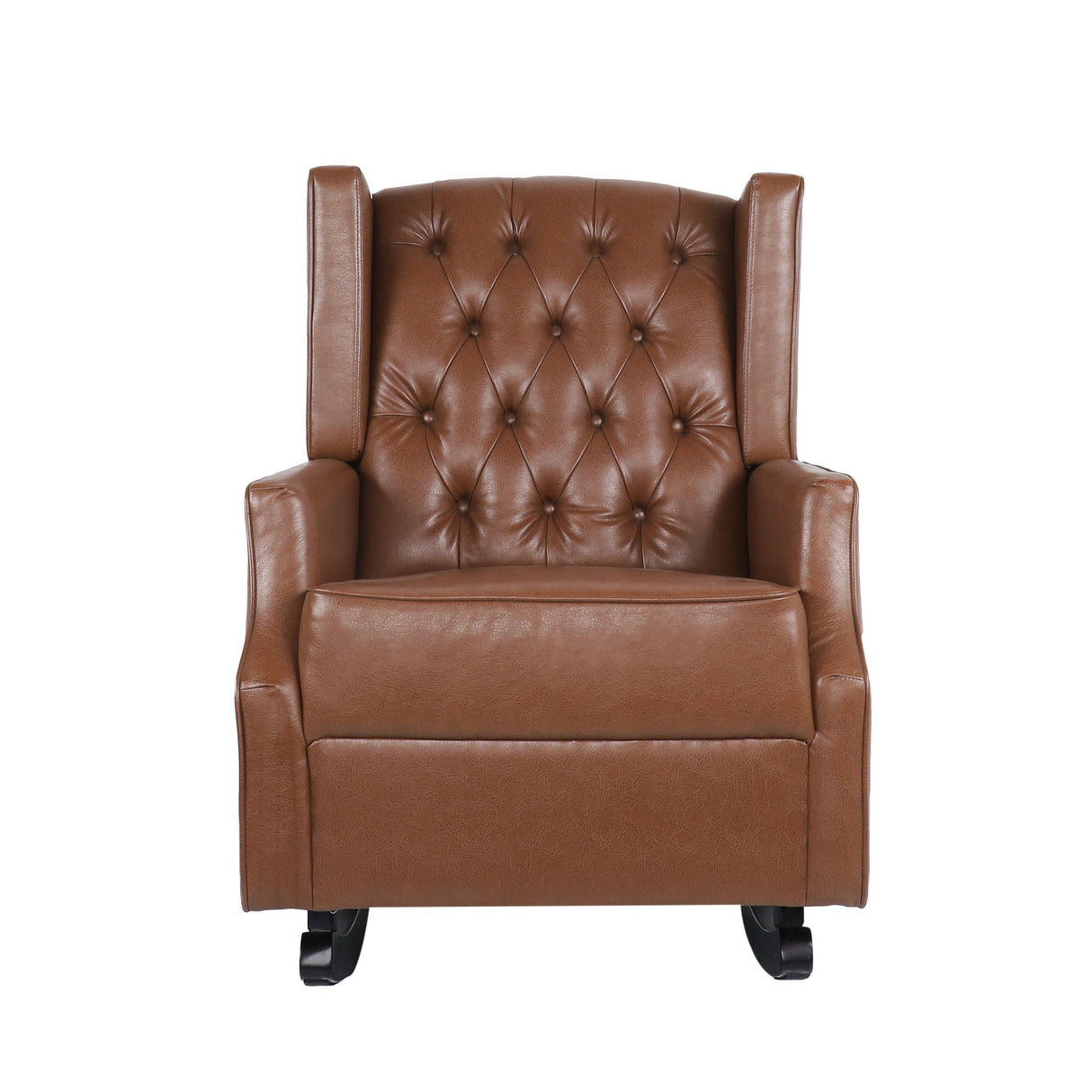 Moss - Upholstered Rocking Recliner With Diamond Tufting And Wingback - Light Brown by Couch.com
