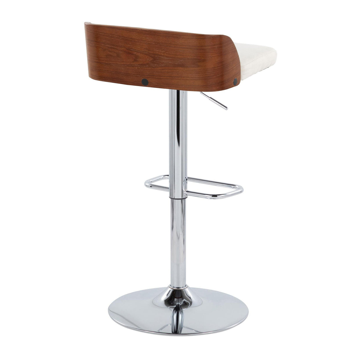 Maya - Mid Century Modern Adjustable Barstool With Swivel With Rounded Rectangle Footrest (Set of 2) by Couch.com