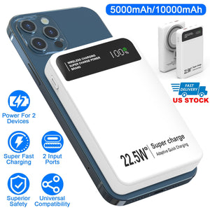 10000mAh Magsafe 3 In 1 Portable Charger PD22.5W Magnetic Fast Charger Fast Charging Power Bank Fit For IOS Phone 15/14 Samsung Galaxy S24 And More by DirectDeals