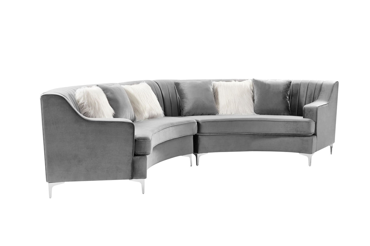 Velvet Curved Sofa by Couch.com