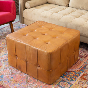 Benjiro - Square Ottoman - Tan by Couch.com