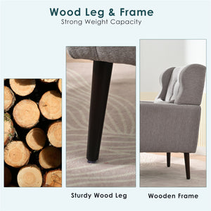 Modern Accent Chair, Chenille Arm Chairs For Living Room, Upholstered Mordern Armchair, Comfy Soft Padded Lounge Chair In Small Space, Bedroom, With Pillow, Solid Wood Leg by Couch.com