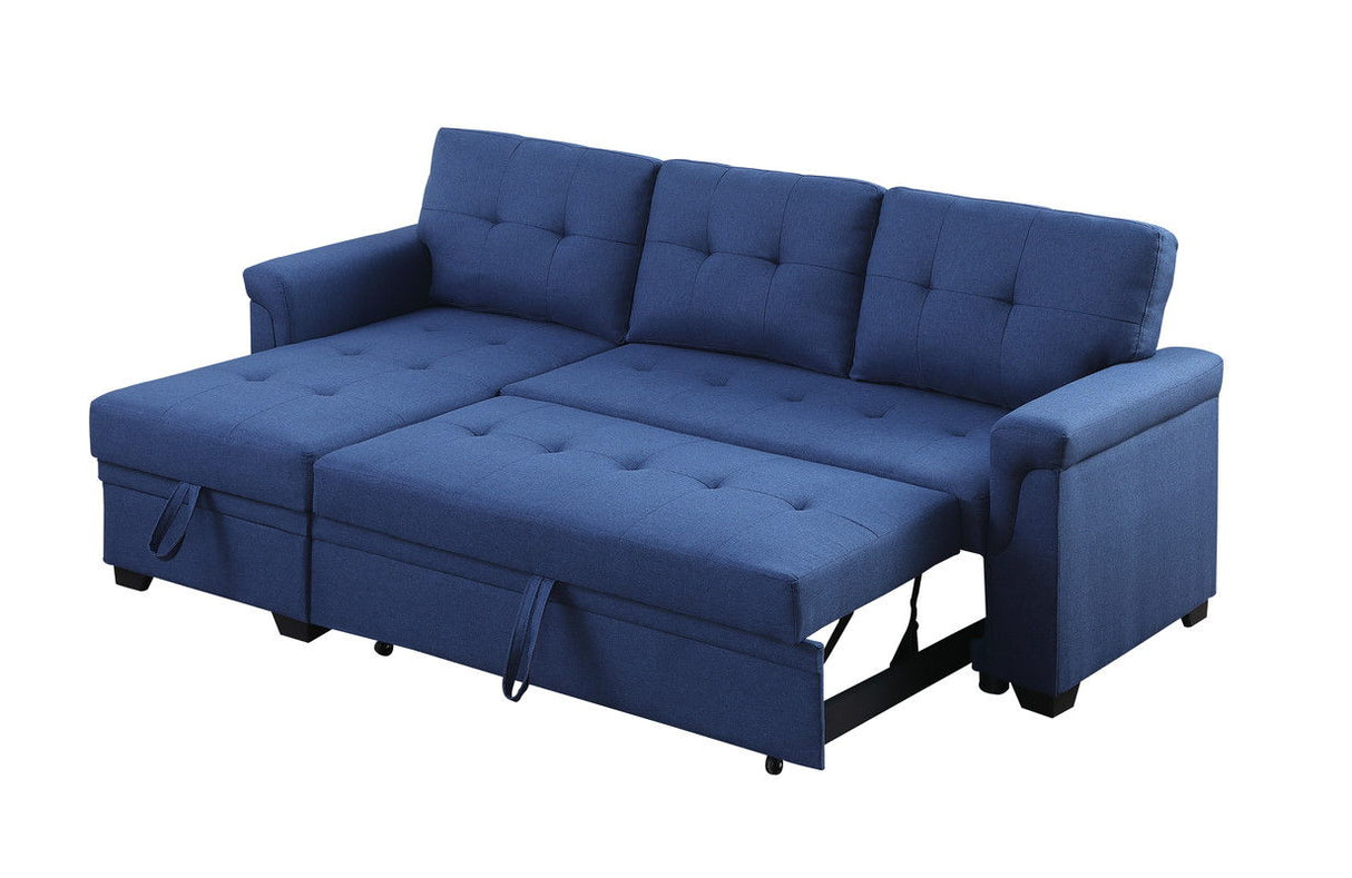 Lucca - Linen Reversible Sleeper Sectional Sofa With Storage Chaise by Couch.com