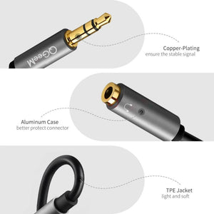 Earphone Extension Cable Jack 3.5mm Audio Cable Male To 2 Female Aux Cable Headphone Splitter Dual Headphone Jack Adapter For Earphone Headset Compatible with Mobile Phone Tablet Laptop