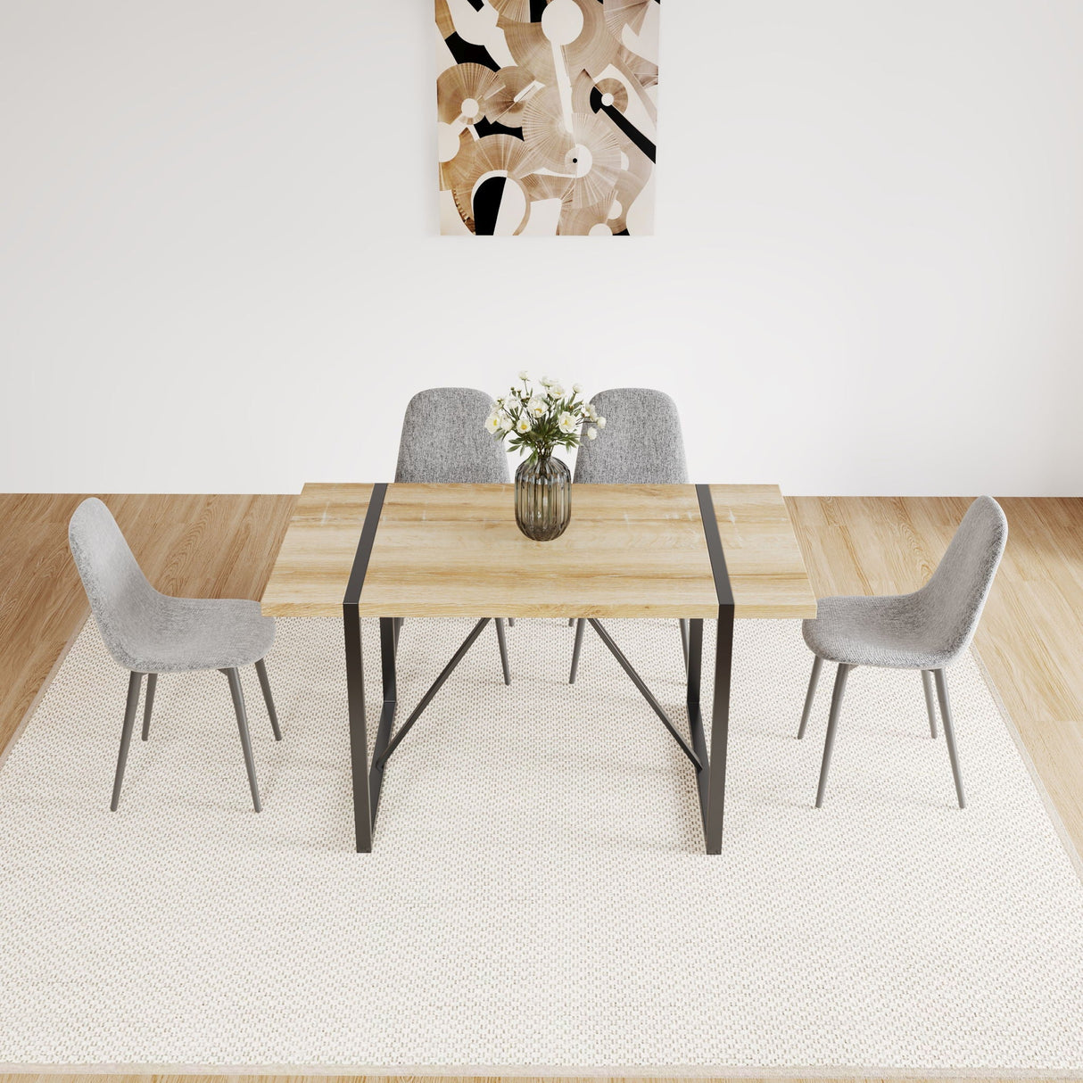 Modern Accent Dining Chairs Upholstered Seat, Metal Legs (Set of 4) by Couch.com