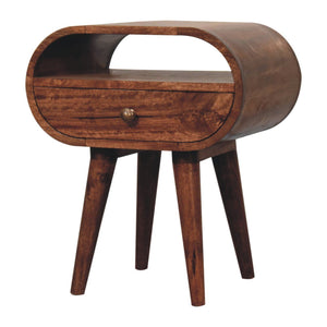 Circular Bedside Table With Open Slot - Caramel by Couch.com