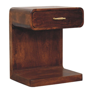 T Bar Rounded Bedside Table - Dark Brown by Couch.com