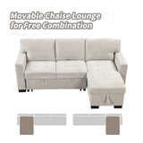 Stylish And Functional Light Chaise Lounge Sectional With Storage Rack Pull-Out Bed Drop Down Table And USB Charger by Couch.com