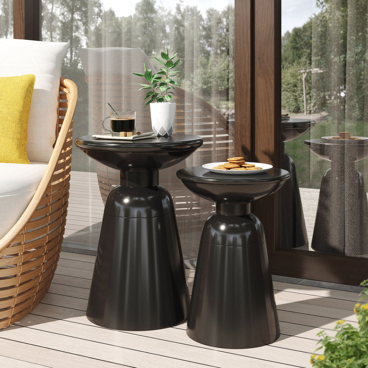 Serenita - Outdoor Side Tables With Flared Design (Set of 2) by Couch.com