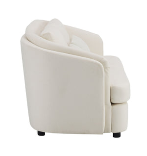 Mariko - Linen Loveseat With 2 Toss Pillows - Beige by Couch.com