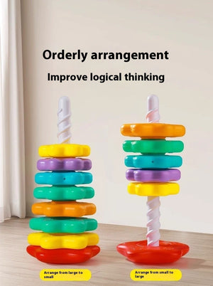 Rainbow Rotary Table Jenga Toy