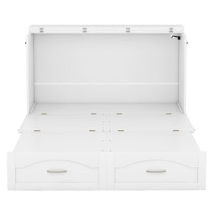 Murphy Wall Bed With Drawer And A Set Of Sockets & USB Ports, Pulley Structure Design by Couch.com