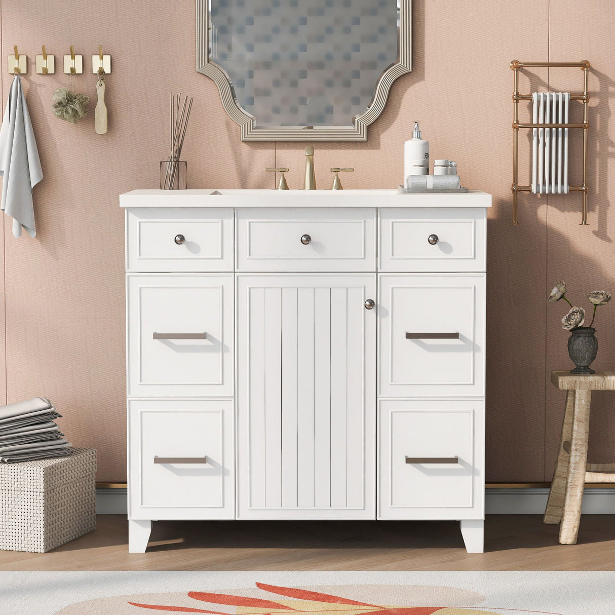 Bathroom Vanity Cabinet With Sink Top Combo Set, Single Sink, Shaker Cabinet With Soft Closing Door And Drawer by Couch.com