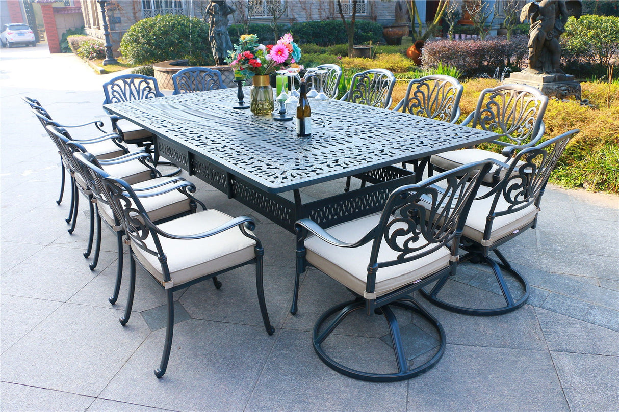 Rectangular Metal Dining Set With Cushions by Couch.com