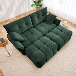 Elegant Sofa Set With Ottoman And Pillows, Textured Chenille, High Resilience Cushions by Couch.com