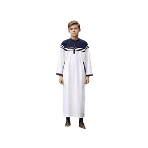 Boy's Fashion Color Contrast Button Striped Robe