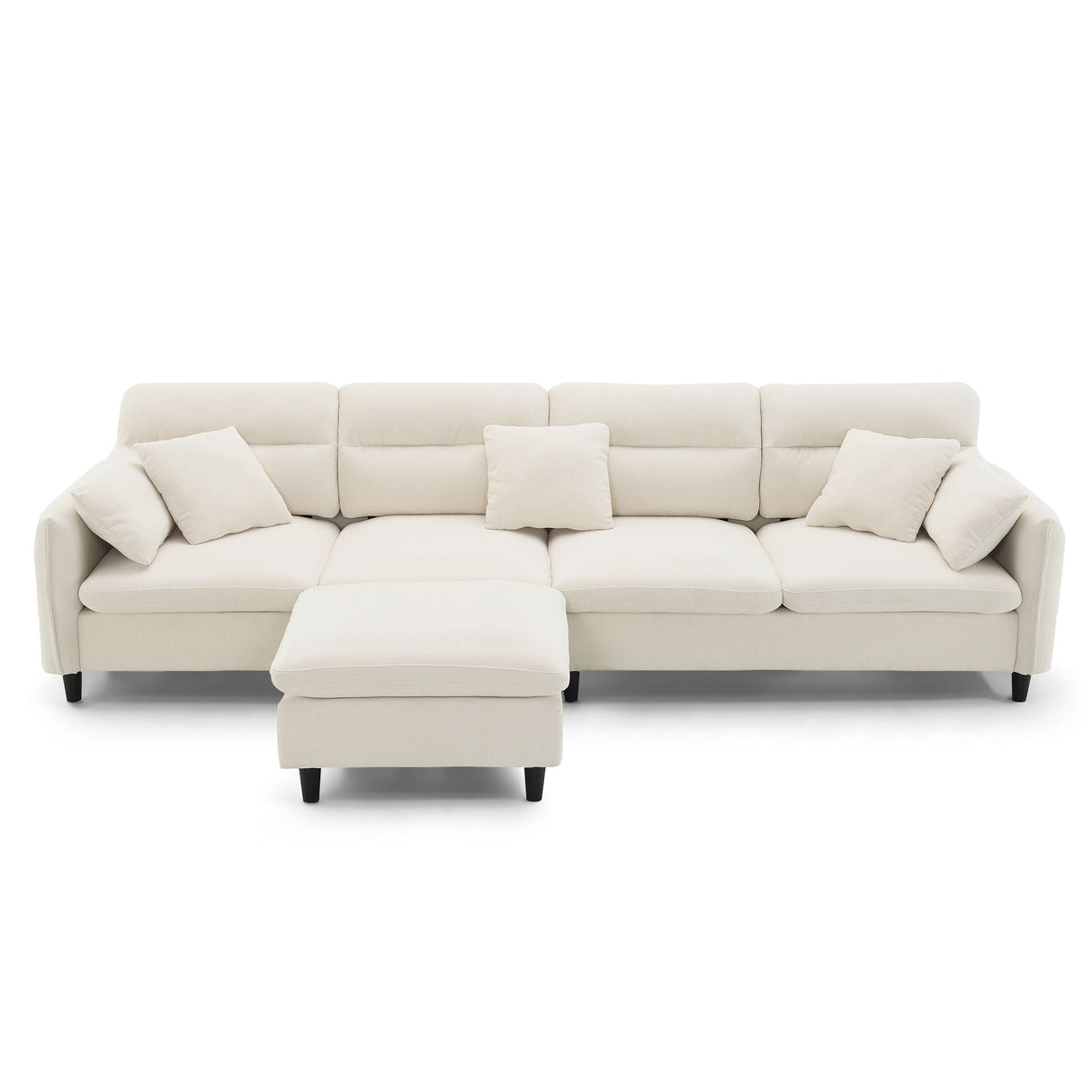 Modern Convertible Sectional Sofa L Shaped Reversible Couch Set With Free Pillows 5 Seat Cloud With Ottoman by Couch.com