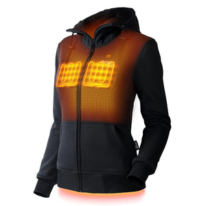Ridge Womens Heated Hoodie - 10 hrs of Heat | with Battery & Charger | Machine Washable Onyx