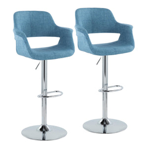 Vintage Flair - Mid Century Modern Adjustable Barstool With Oval Footrest (Set of 2) by Couch.com