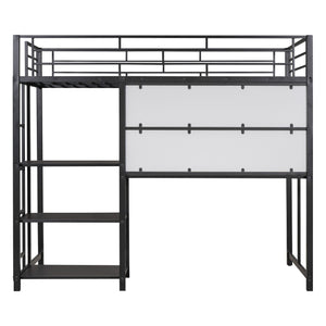 Metal Loft Bed With Desk, 3 Shelves And Ladder by Couch.com