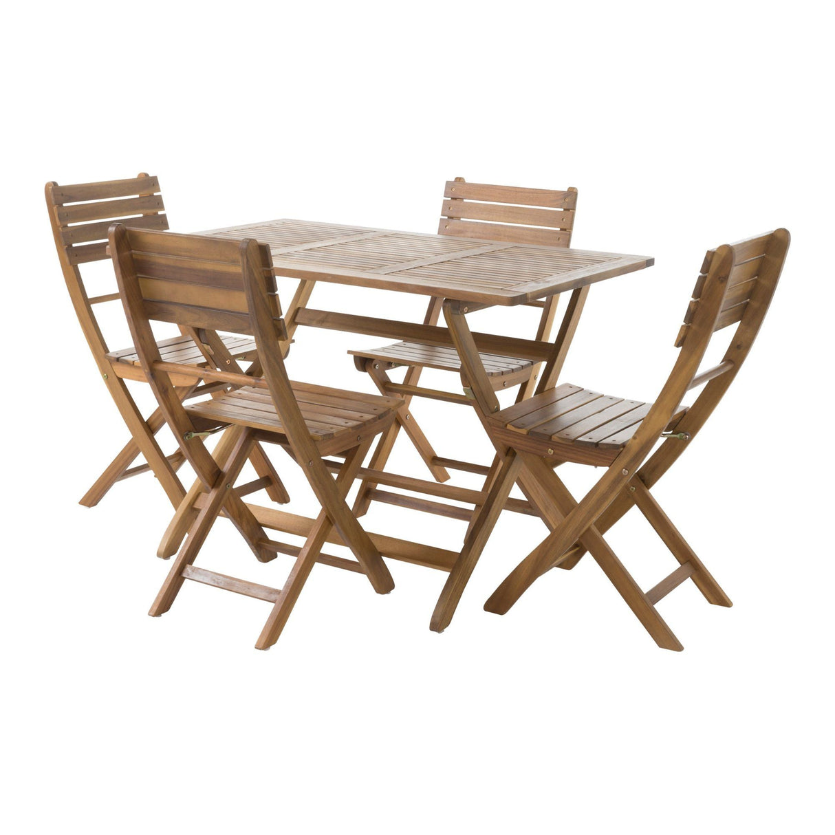 Natural 5 Piece Wood Outdoor Patio Dining Set - Natural Stained by Couch.com