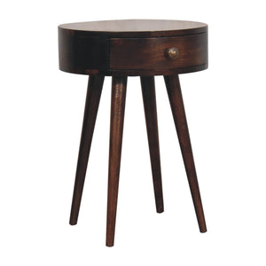 Nordic Circular Shaped Bedside Table - Walnut by Couch.com