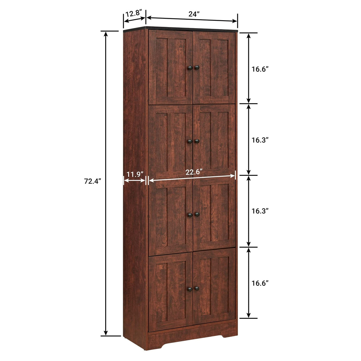 Tall Storage Cabinet With 8 Doors And 4 Shelves, Wall Storage Cabinet For Living Room, Kitchen, Office, Bedroom, Bathroom by Couch.com
