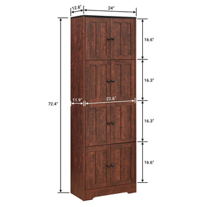 Tall Storage Cabinet With 8 Doors And 4 Shelves, Wall Storage Cabinet For Living Room, Kitchen, Office, Bedroom, Bathroom by Couch.com