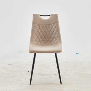 Seat Chair, Dining Chair, Coffee Chair (Set of 4) - Black / Beige by Couch.com