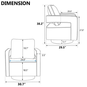 Swivel Accent Open Back Chair Modern Comfy Sofa Chair With Base by Couch.com