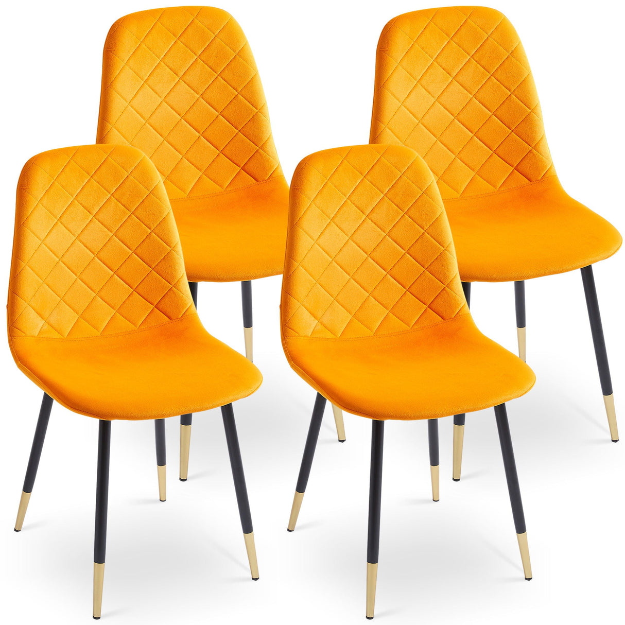 Velvet Tufted Accent Chairs With Golden Color Metal Legs, Modern Dining Chairs For Living Room by Couch.com