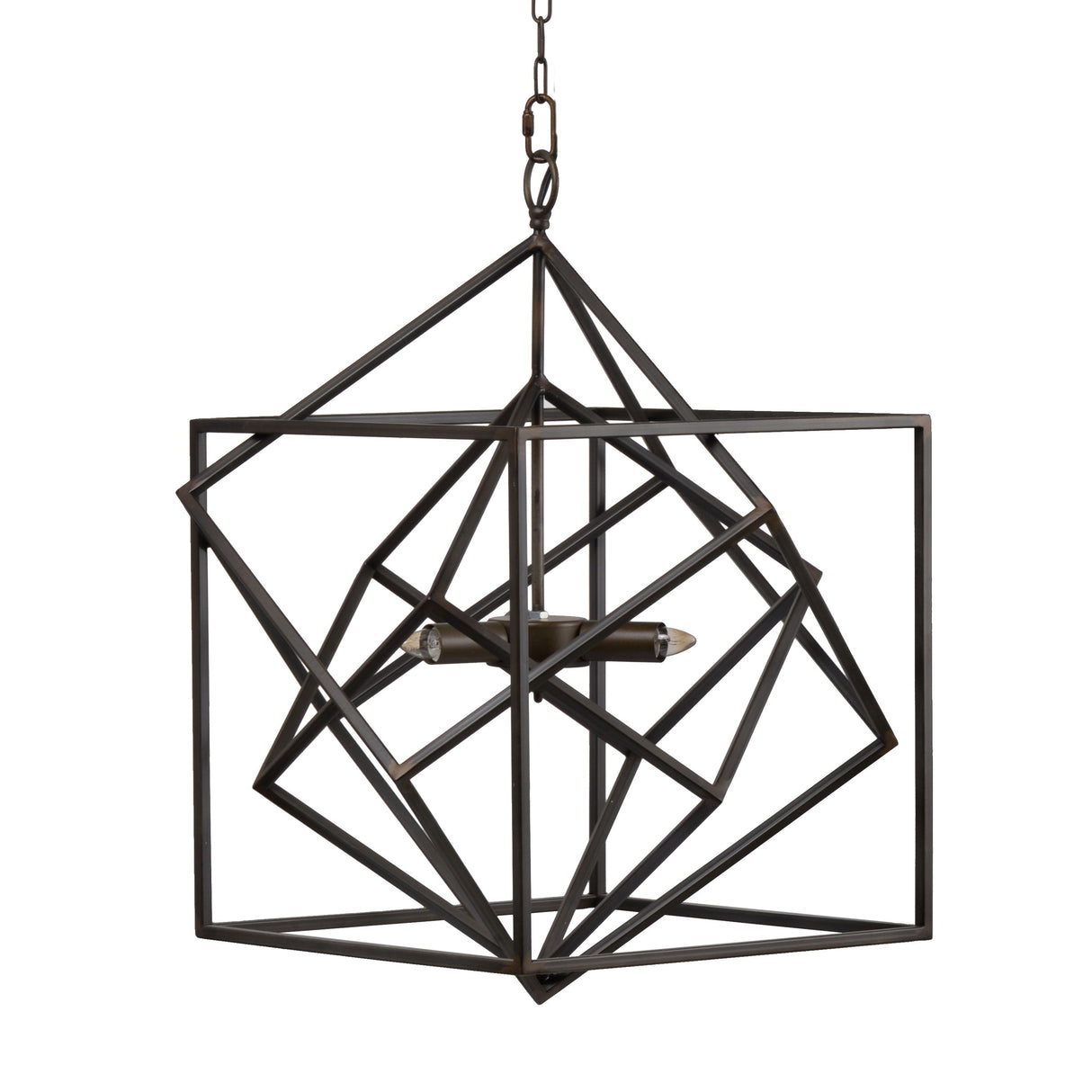 3 Light Metal Chandelier, Hanging Light Fixture With Adjustable Chain For Kitchen, Bulb Not Included - Black by Couch.com