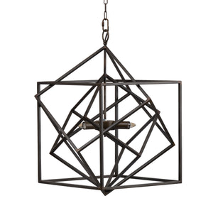 3 Light Metal Chandelier, Hanging Light Fixture With Adjustable Chain For Kitchen, Bulb Not Included - Black by Couch.com