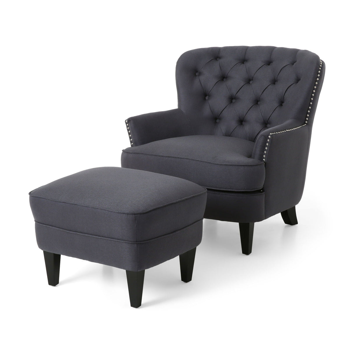 Enchante - Living Room Set With Tufted Back Club Chair And Ottoman by Couch.com