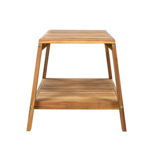 2-Piece Outdoor Teak Acacia Wood Conversation Set