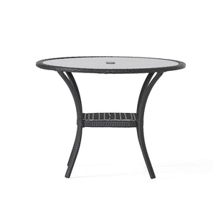 Bistro Table With Iron Frame And Glass Top - Gray by Couch.com
