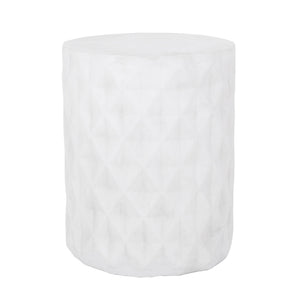 Outdoor Lightweight Concrete Side Table - Antique White