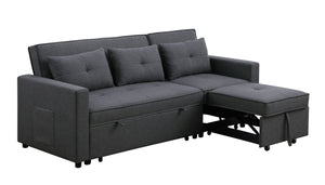 Zoey - Linen Convertible Sleeper Sofa With Side Pocket by Couch.com