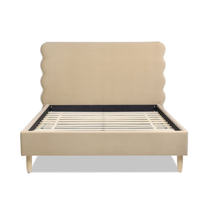 Stockholm - Modern Wavy Headboard Platform Bed by Couch.com