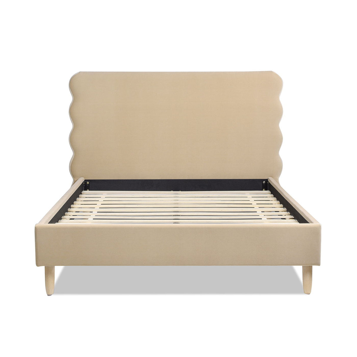 Stockholm - Modern Wavy Headboard Platform Bed by Couch.com